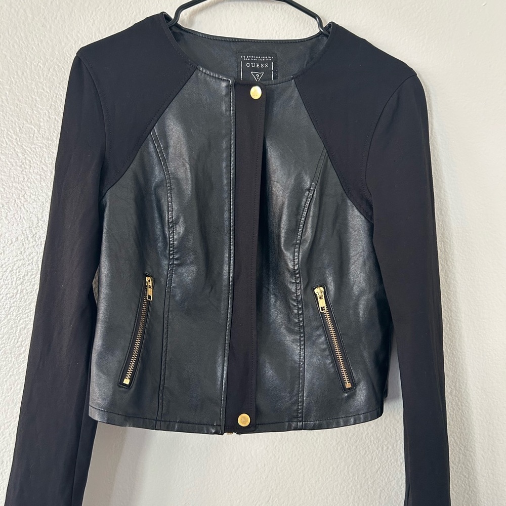 GUESS Women's Black Leather Jacket